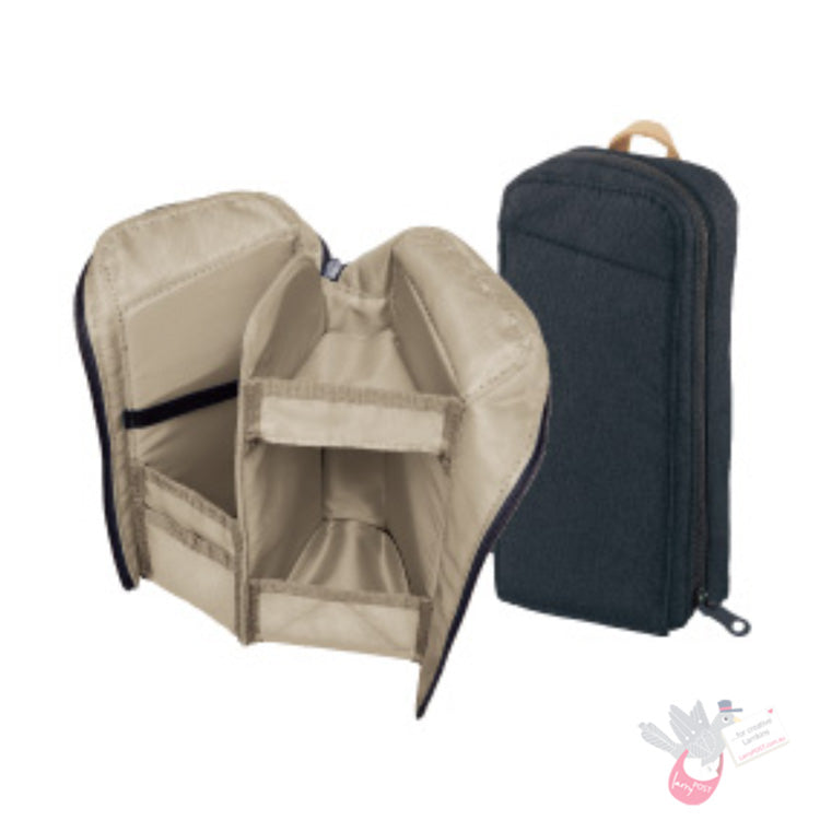 KOKUYO Neocritz Shelf Stand Up Pencil Case - Midnight Blue/Taupe