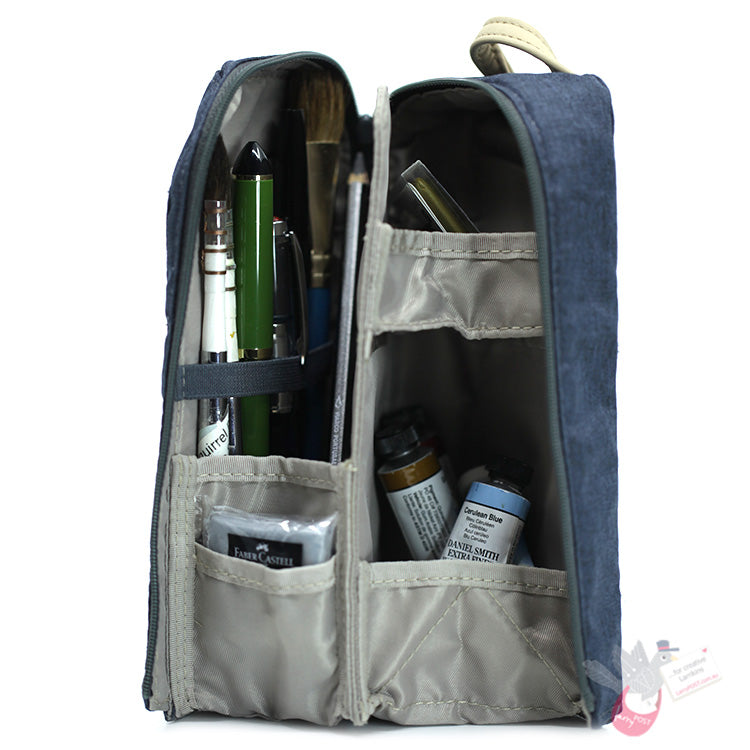 KOKUYO Neocritz Shelf Stand Up Pencil Case - Midnight Blue/Taupe