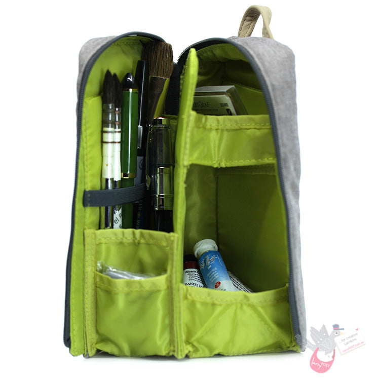 KOKUYO Neocritz Shelf Stand Up Pencil Case - Oatmeal/Lime