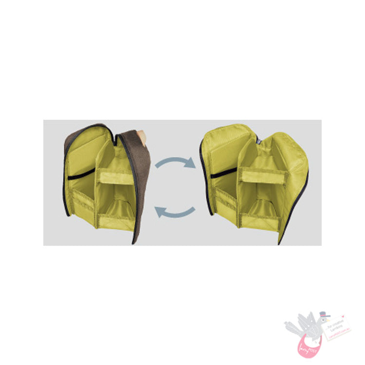 KOKUYO Neocritz Shelf Stand Up Pencil Case - Oatmeal/Lime