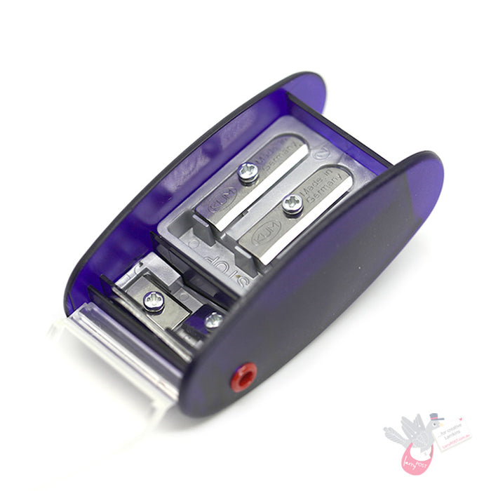 KUM 4-Hole Automatic Long Point Pencil Sharpener/Lead Pointer with 2 spare blades (AS2M) - Blue