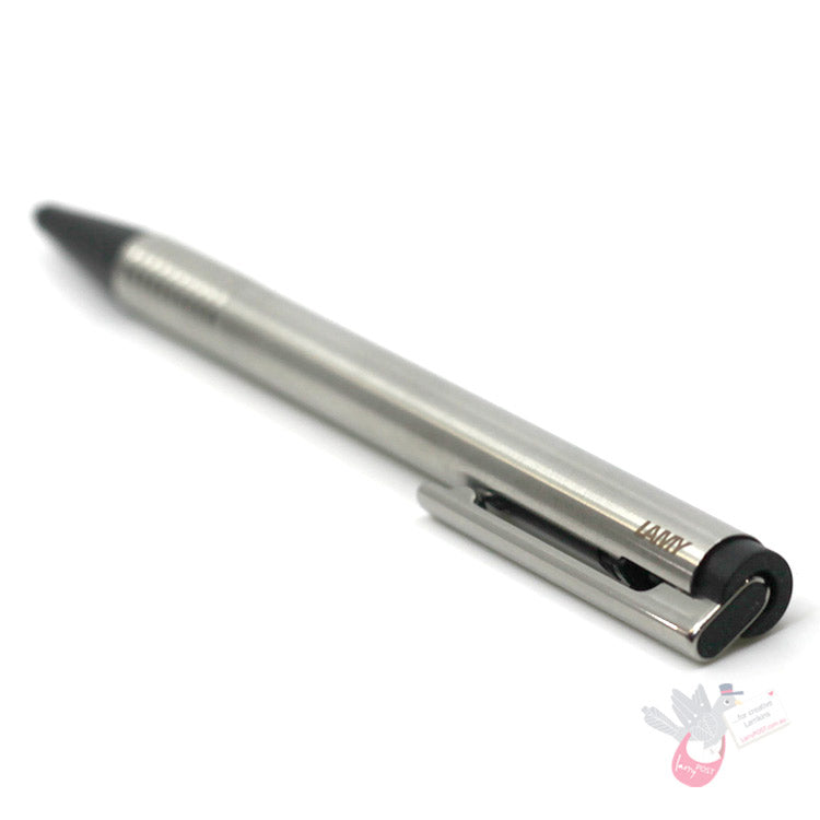 LAMY Logo Ballpoint Pen - Polished Stainless Steel / Matt Black Tip