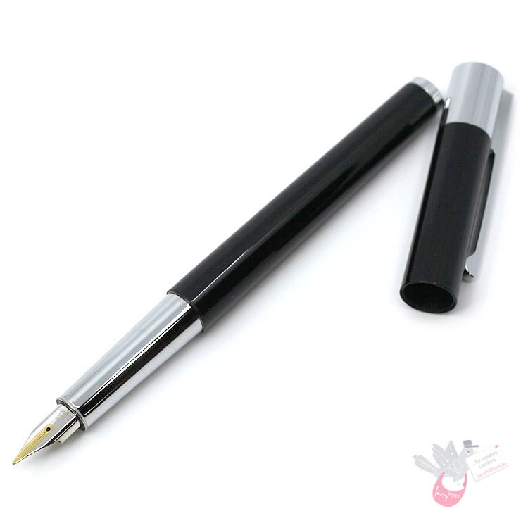 LAMY Scala Fountain Pen - Gloss Piano Black - 14ct bi-colour gold nib - Medium (no packaging)