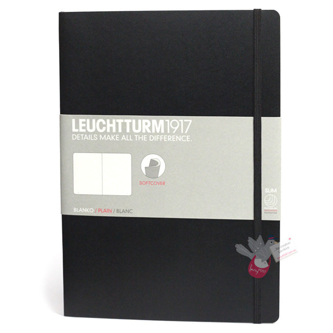 LEUCHTTURM1917 Composition Notebook Soft Cover - B5 - Plain - Black
