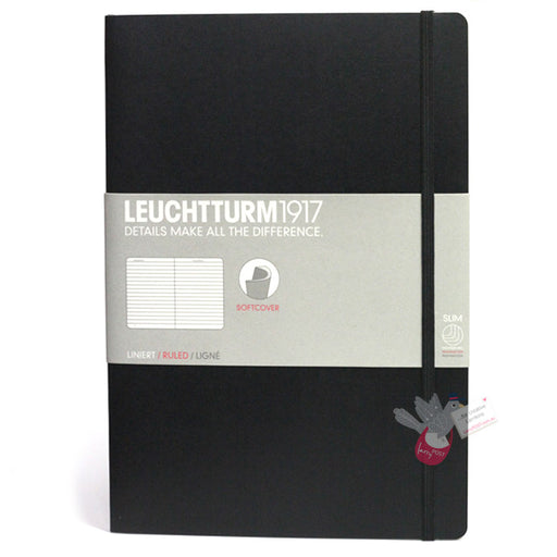 LEUCHTTURM1917 Composition Notebook Soft Cover - B5 - Ruled - Black