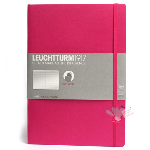 LEUCHTTURM1917 Composition Notebook Soft Cover - B5 - Ruled - Hot Pink