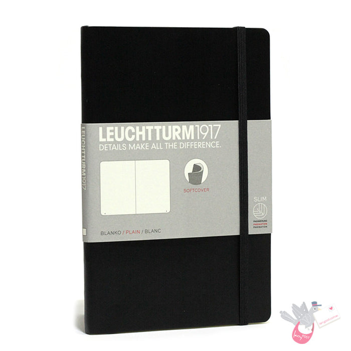 LEUCHTTURM1917 Composition Notebook Soft Cover - B6 - Plain - Black