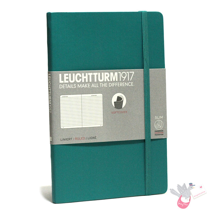 LEUCHTTURM1917 Composition Notebook Soft Cover - B6 - Ruled - Emerald Green