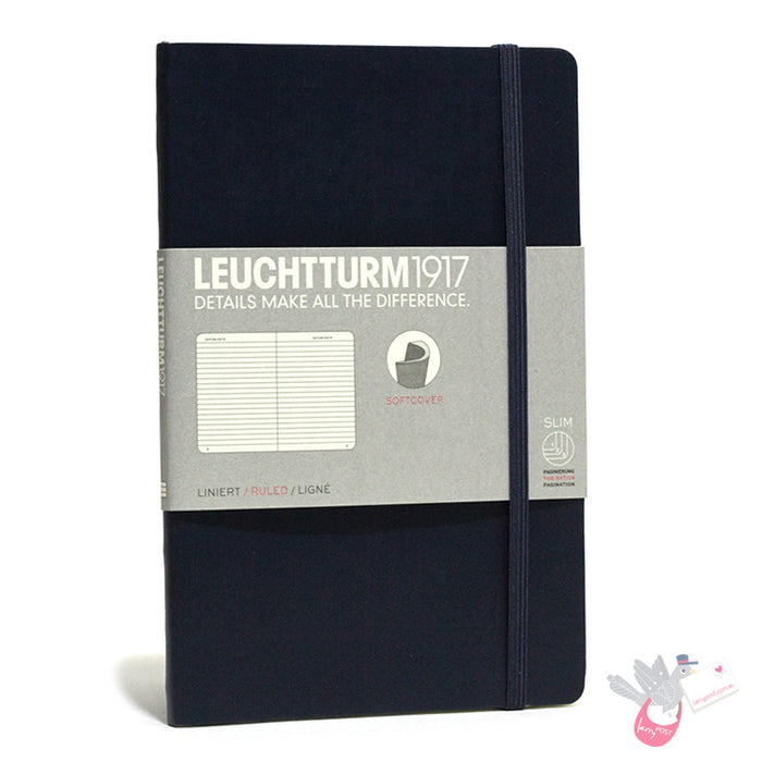 LEUCHTTURM1917 Composition Notebook Soft Cover - B6 - Ruled - Navy