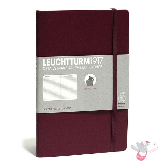 LEUCHTTURM1917 Composition Notebook Soft Cover - B6 - Ruled - Port Red