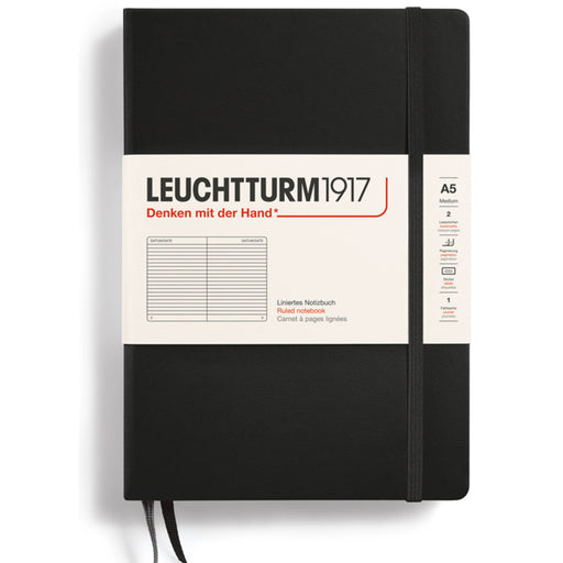 LEUCHTTURM1917 Classic Hard Cover - Medium A5 - Ruled - Black