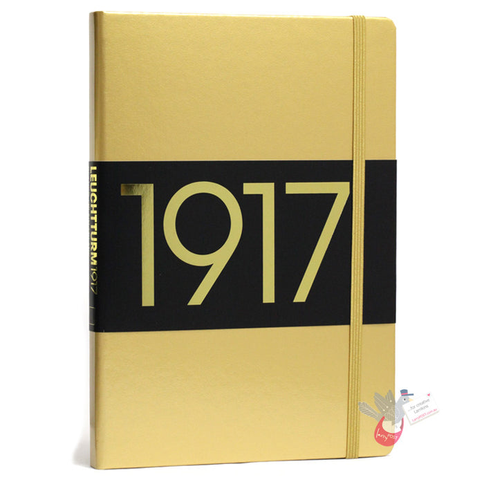 LEUCHTTURM1917 Classic Hard Cover - Medium (A5) - Plain - Gold - Metallic Anniversary Edition