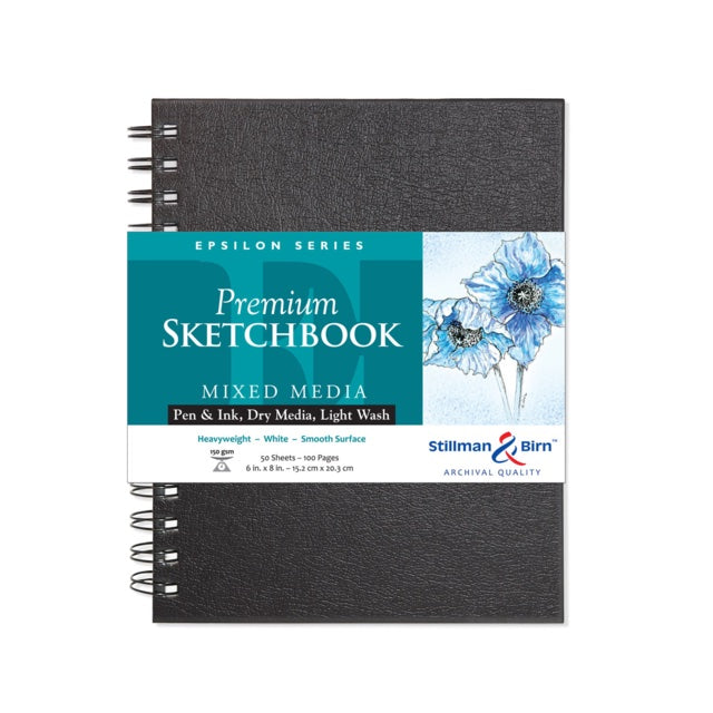 STILLMAN & BIRN Epsilon Sketchbook - Spiral - (6 x 8"/15.2 x 20.3cm) - 150gsm