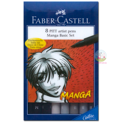 FABER-CASTELL PITT Artist Pen - Manga - Basic set of 8 pens