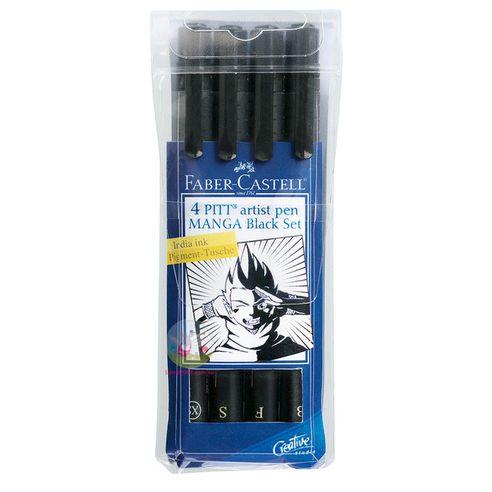 FABER-CASTELL Pitt Artist Pen - 4 (XS, S, F, B) - Manga Black