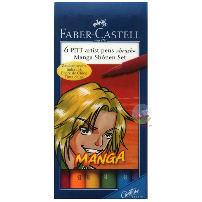 FABER-CASTELL PITT Artist Pen - Manga Shonen Set 6