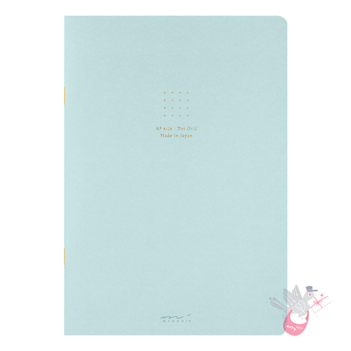 MIDORI - Cahier Journal - 56 Pages - Dotted - A5 - Blue - Pack of 5