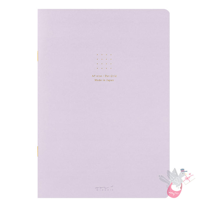 MIDORI - Cahier Journal - 56 Pages - Dotted - A5 - Purple - Pack of 5