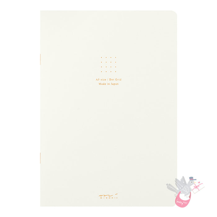 MIDORI - Cahier Journal - 56 Pages - Dotted - A5 - White - Pack of 5