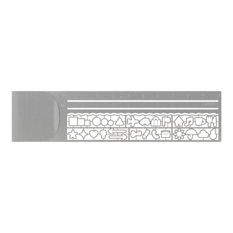 MIDORI - Clip Ruler - 10cm - Silver