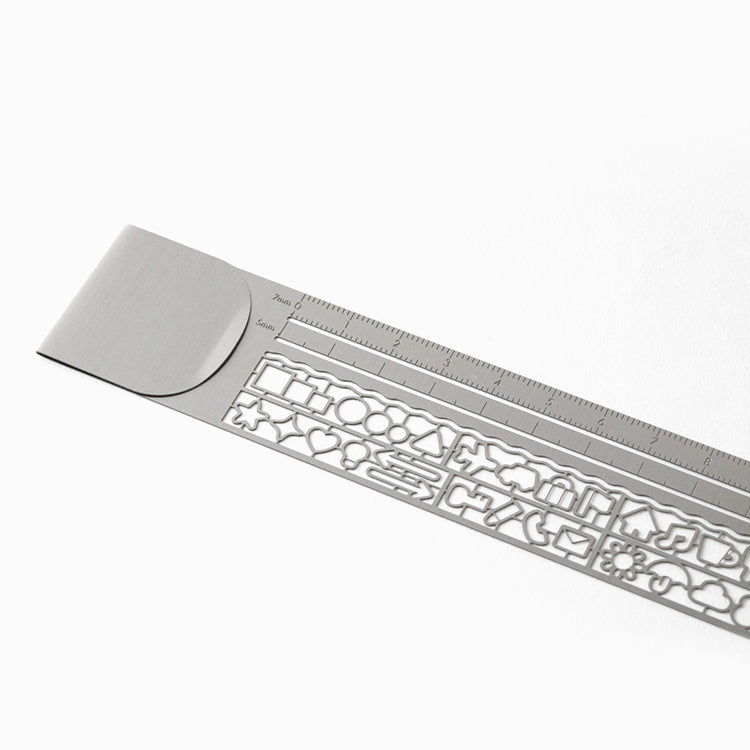 MIDORI - Clip Ruler - 10cm - Silver