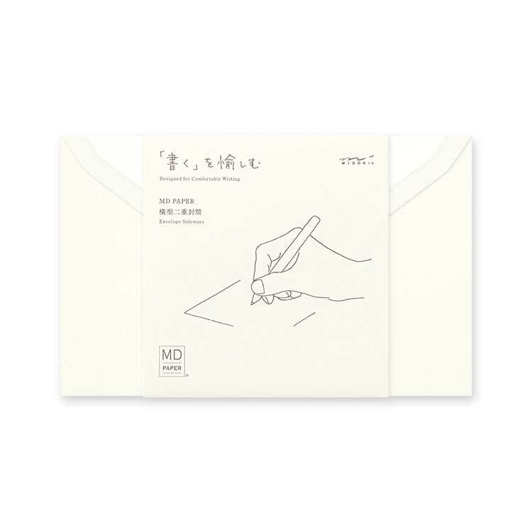 MIDORI - MD Paper - Double Envelope - Cream - Pack of 8