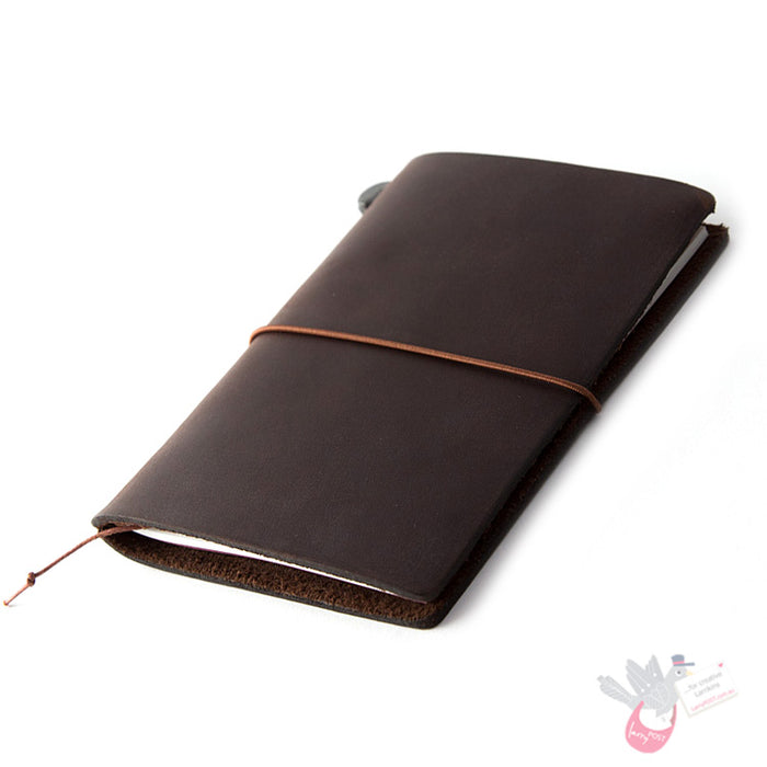 Traveler's Company Leather Notebook - Passport Size Starter Kit - Brown
