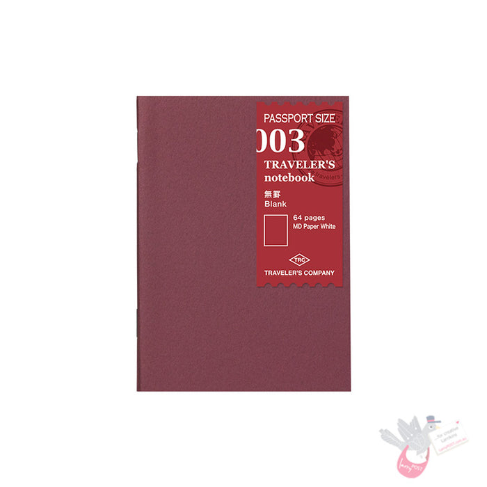 Traveler's Company - Inserts - Passport Size - 003 Blank