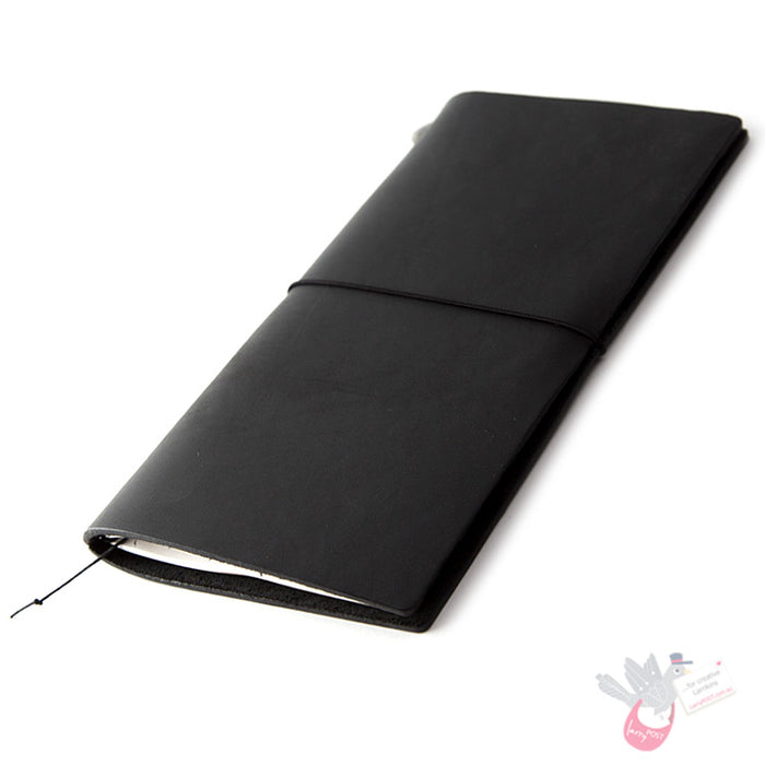 Traveler's Company Leather Notebook - Regular Size Starter Kit - Black