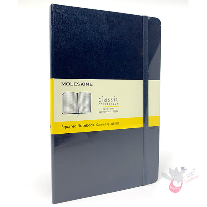 MOLESKINE Classic Hard Cover Notebook - Squared - Large (A5) - Sapphire Blue