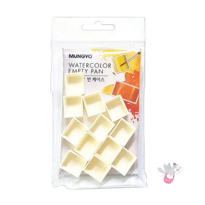 Set of 12 empty watercolour half pans