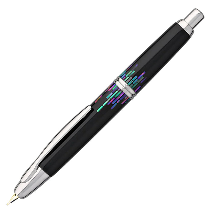 NAMIKI Capless Raden (Vanishing Point) Fountain Pen (18ct Namiki gold Nib & Con-40) - Stripe - Medium Nib