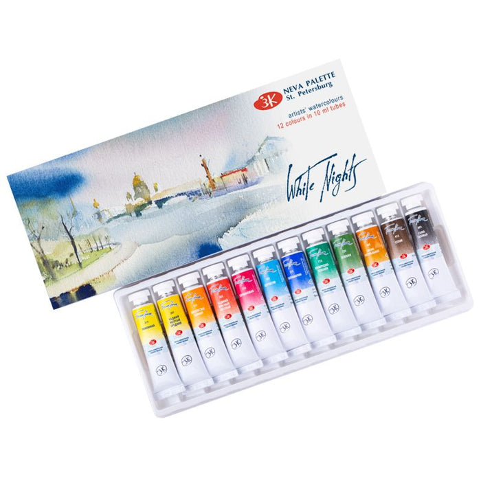 WHITE NIGHTS Artists' Watercolours (IWS) Set - 10mL x 12