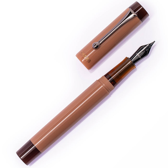 OPUS 88 Demonstrator Fountain Pen - Mocha Mousse - Fine PVD Flex Nib