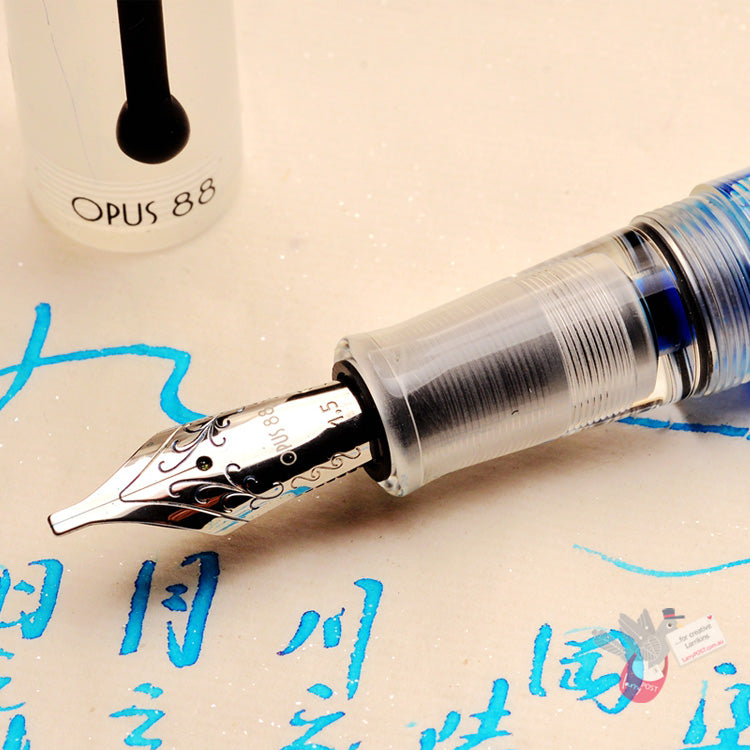 OPUS 88 Demonstrator Fountain Pen - Clear - 1.5 Italic (stub) Nib