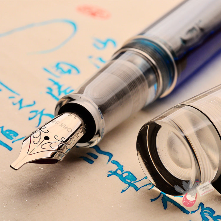 OPUS 88 Demonstrator Fountain Pen - Clear - 1.5 Italic (stub) Nib