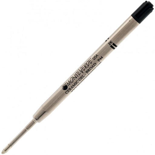 MONTEVERDE USA Capless Ceramic Gel Refill to fit PARKER Ballpoint - Pack of 2 - Broad - Black