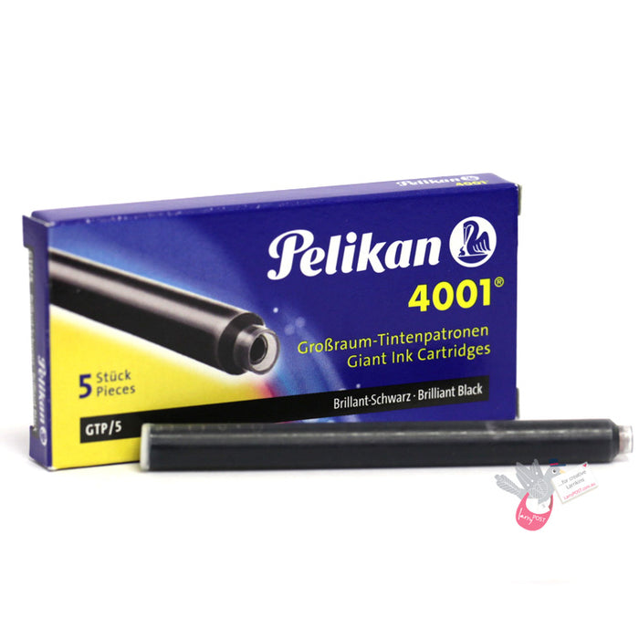 PELIKAN 4001 GTP5 Giant Ink Cartridge - Pack of 5 - Brilliant Black