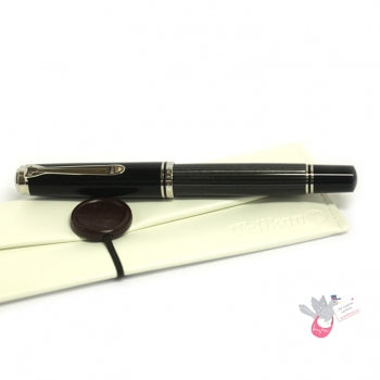 PELIKAN Souveran M405 Stresemann Fountain Pen - Anthracite/Palladium Trim (translucent stripes)