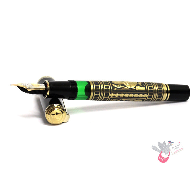 PELIKAN Toledo M900 (18K nib, 925 Silver Sleeve) Fountain Pen - Black