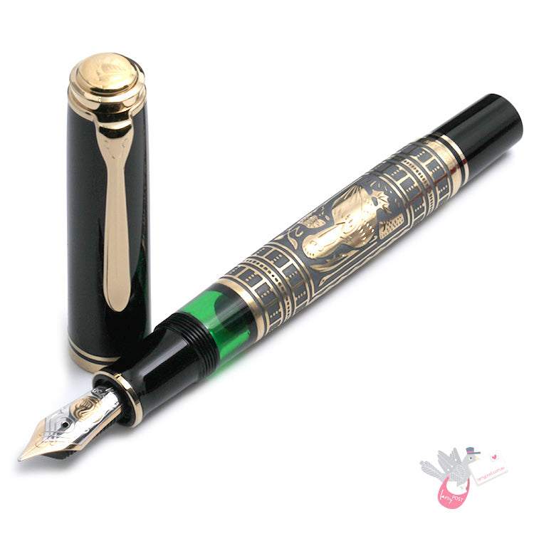 PELIKAN Toledo M900 (18K nib, 925 Silver Sleeve) Fountain Pen - Black