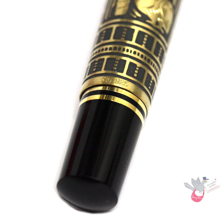 PELIKAN Toledo M900 (18K nib, 925 Silver Sleeve) Fountain Pen - Black