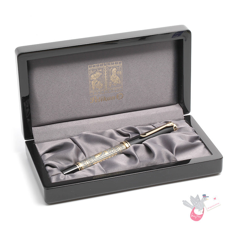 PELIKAN Toledo M900 (18K nib, 925 Silver Sleeve) Fountain Pen - Black