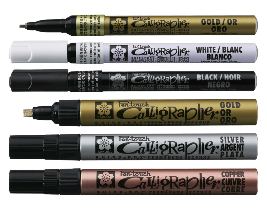 SAKURA Pen-Touch Permanent Marker - Calligraphy - Fine (1.0mm) - White