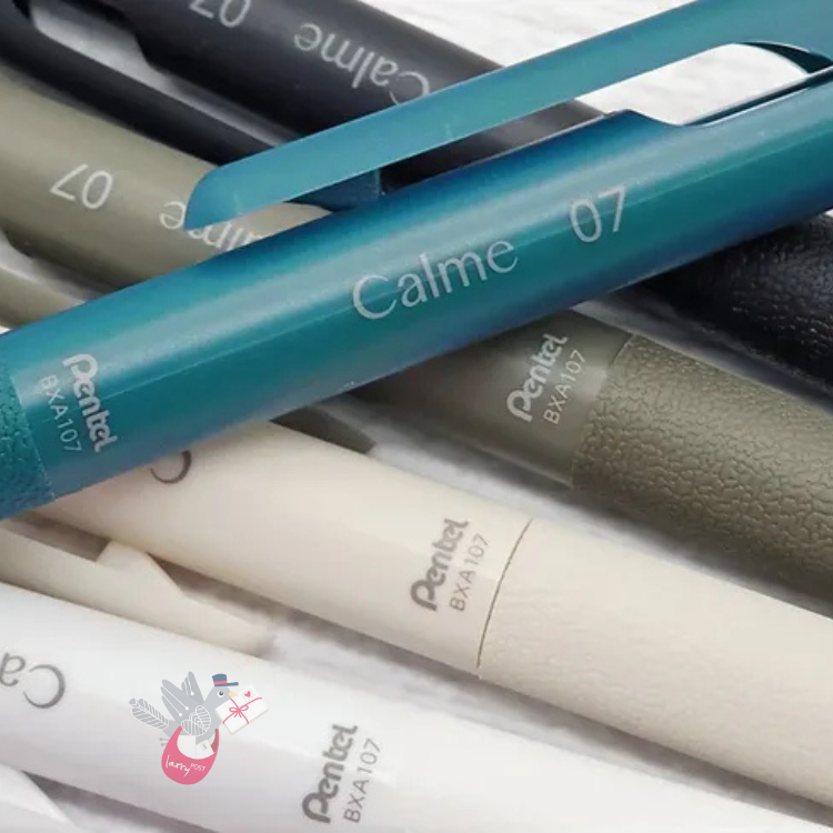 PENTEL Calme Ballpoint Pen (0.7mm) - Turquoise Blue (Black ink)