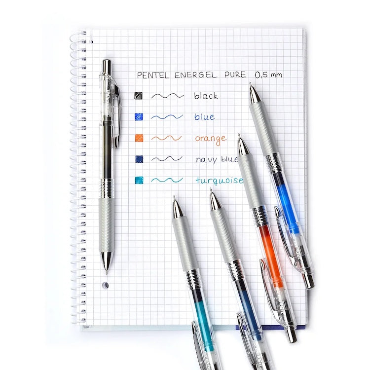 PENTEL Energel Infree Retractable (BLPN75TL) - Metal Tip 0.5mm - Blue