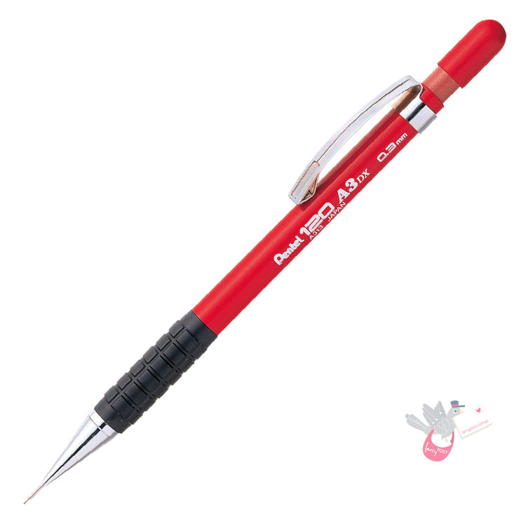 PENTEL 120 A3 DX Drafting Pencil - Red - 0.3mm