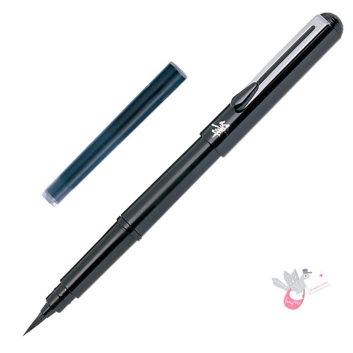 PENTEL Refillable Pocket Brush Pen (includes 4 black permanent ink cartridges)
