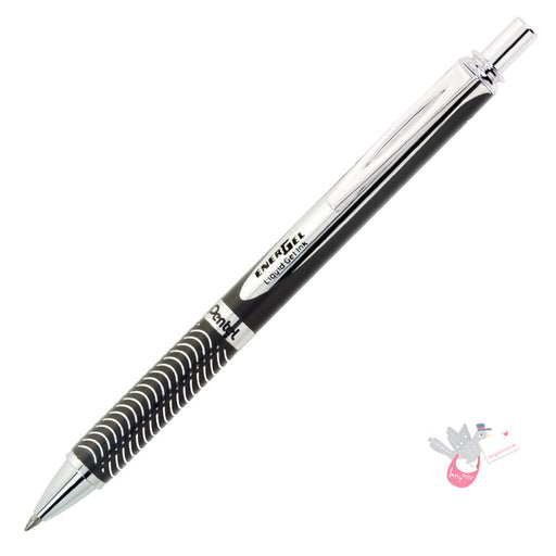 PENTEL Energel Retractable Gel Pen - Black Barrel - 0.7mm - Metal Gift Box