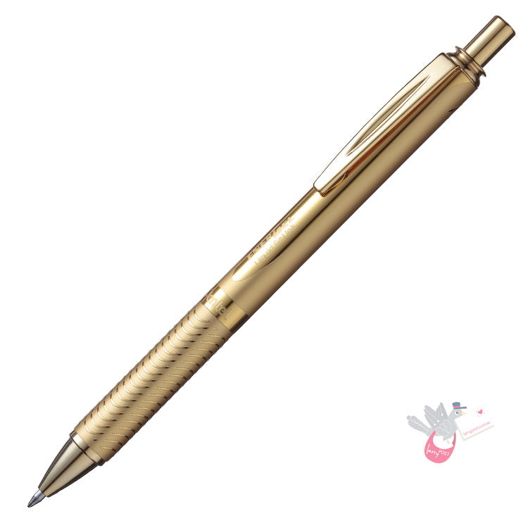 PENTEL Energel Retractable Gel Pen (BL407) - Gold Barrel - 0.7mm - Gift Box
